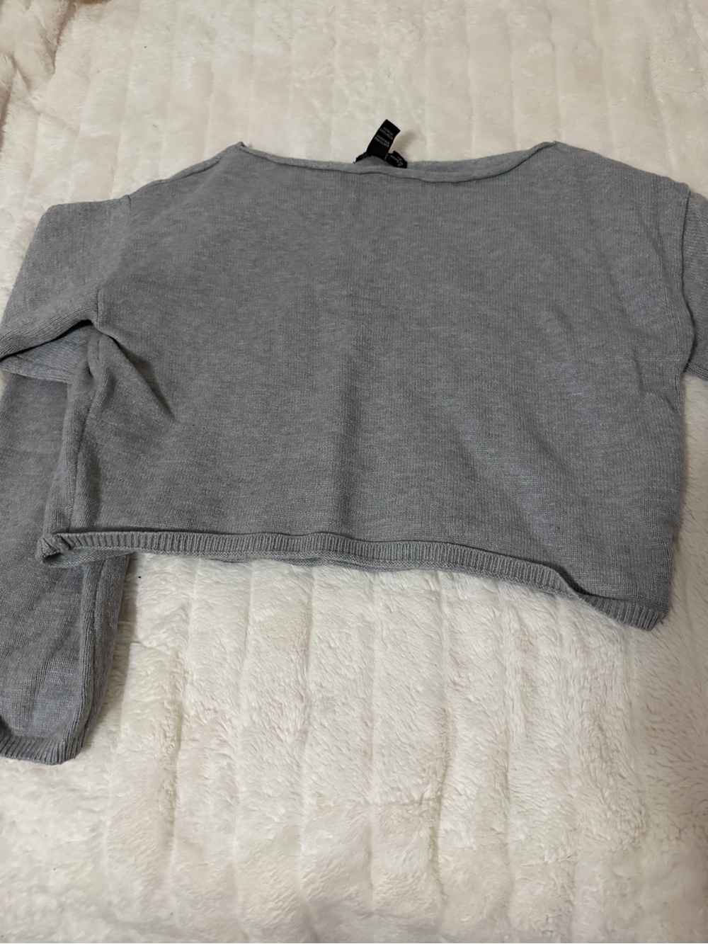 Charlotte Russe Light Gray Cropped Knit Top